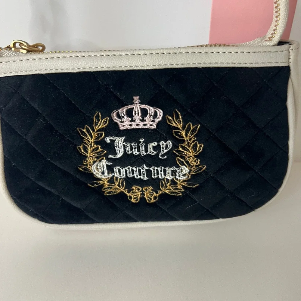 Womens Juicy Couture‎ Royal Couture Mini Wristlet Purse Liquorice Color NWT